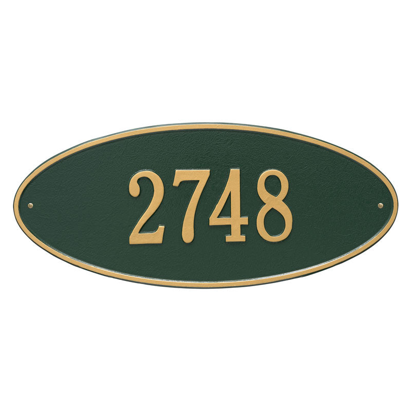 Whitehall Products Madison Oval Estate Wall Plaque One Line Green/gold