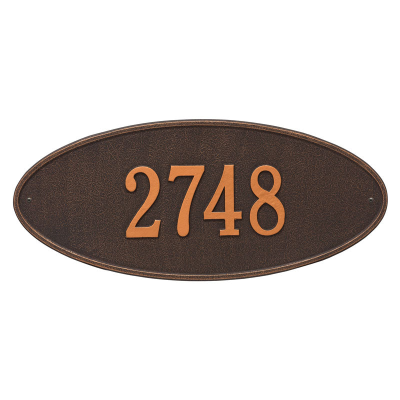 Whitehall Products Madison Oval Estate Wall Plaque One Line Oil Rubbed Bronze