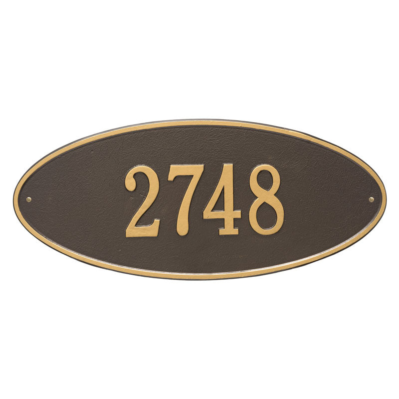 Whitehall Products Madison Oval Estate Wall Plaque One Line Bronze/gold