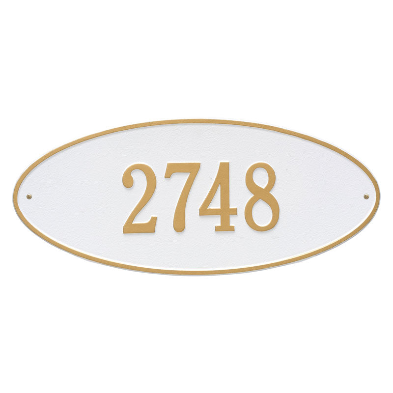 Whitehall Products Madison Oval Estate Wall Plaque One Line White/gold