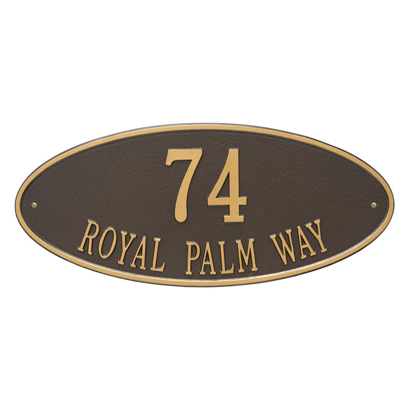 Whitehall Products Madison Oval Estate Wall Plaque Two Line Bronze/gold
