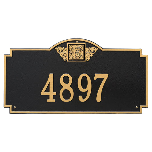Monogram Estate Wall Address Plaque - One Line