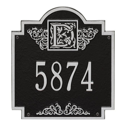 Whitehall Products Monogram Address Personalized Plaque One Line Bronze Verdigris