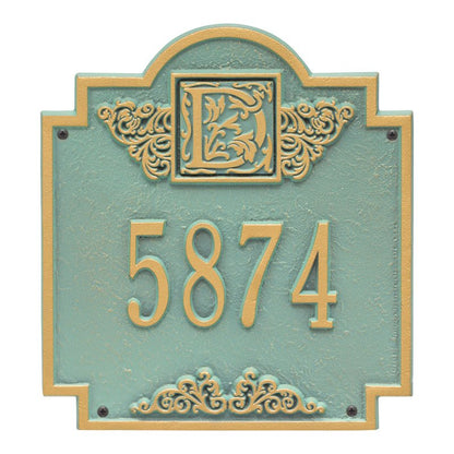 Whitehall Products Monogram Address Personalized Plaque One Line 