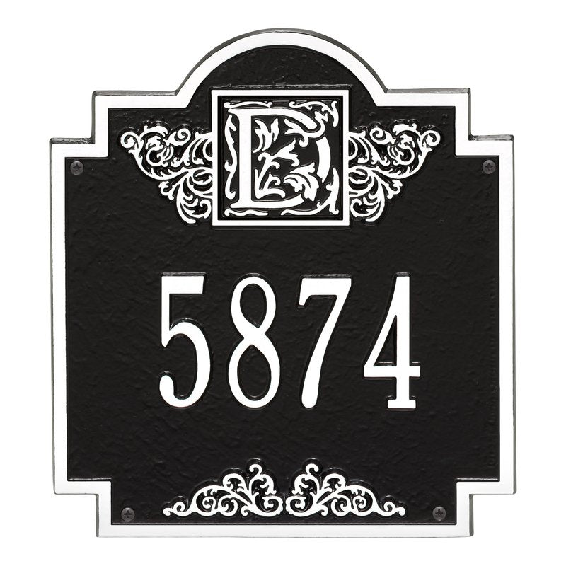 Whitehall Products Monogram Address Personalized Plaque One Line Bronze/gold