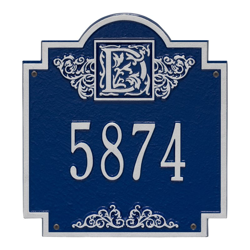 Whitehall Products Monogram Address Personalized Plaque One Line Pewter / Silver