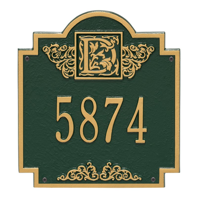 Whitehall Products Monogram Address Personalized Plaque One Line 