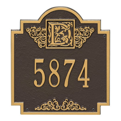 Whitehall Products Monogram Address Personalized Plaque One Line 