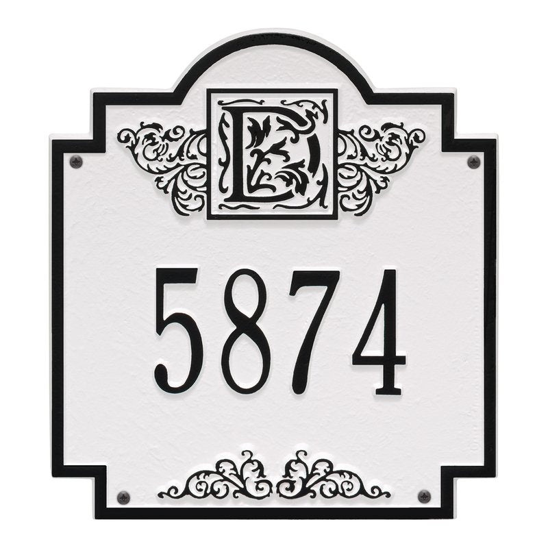 Whitehall Products Monogram Address Personalized Plaque One Line 