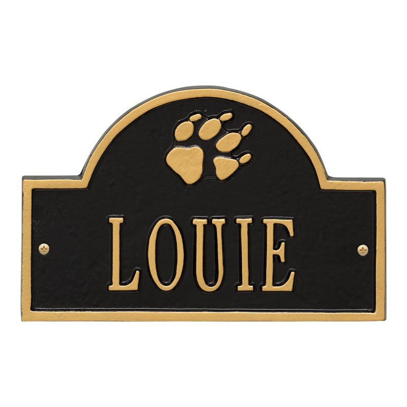 Whitehall Products Dog Whitehall Products Paw Arch Personalized Mini Lawn Plaque Black/gold