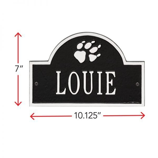 Whitehall Products Dog Whitehall Products Paw Arch Personalized Mini Lawn Plaque 