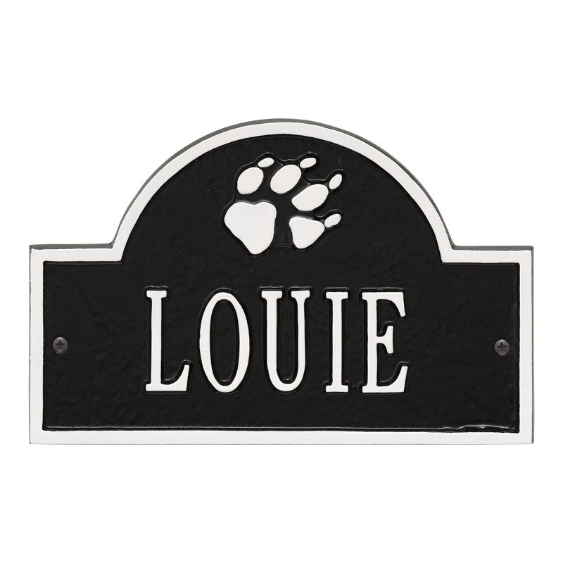 Whitehall Products Dog Whitehall Products Paw Arch Personalized Mini Lawn Plaque Black/white
