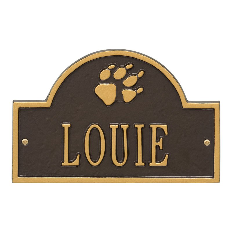 Whitehall Products Dog Whitehall Products Paw Arch Personalized Mini Lawn Plaque Bronze/gold