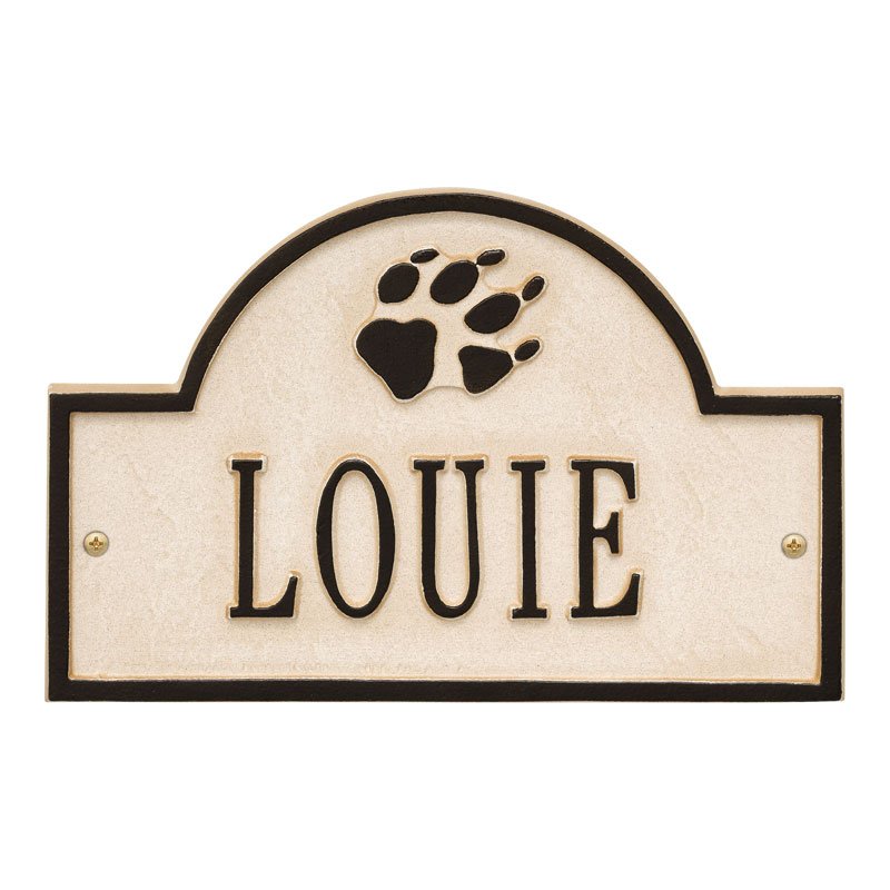 Whitehall Products Dog Whitehall Products Paw Arch Personalized Mini Lawn Plaque Weathered Limestone/dark Bronze