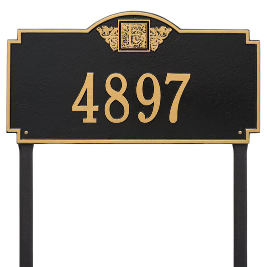 Monogram Estate Lawn Address Plaque - One Line