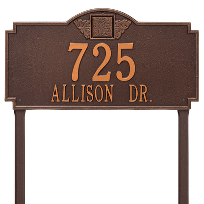 Monogram Estate Lawn Address Plaque - Two Line