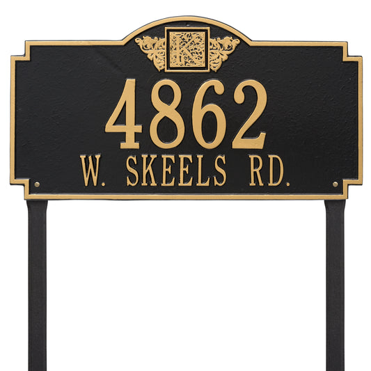Monogram Estate Lawn Address Plaque - Two Line