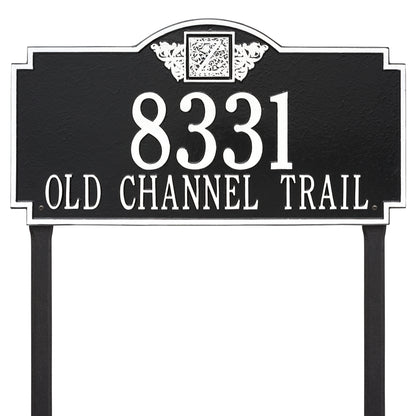 Monogram Estate Lawn Address Plaque - Two Line