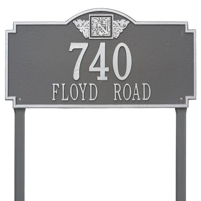 Monogram Estate Lawn Address Plaque - Two Line