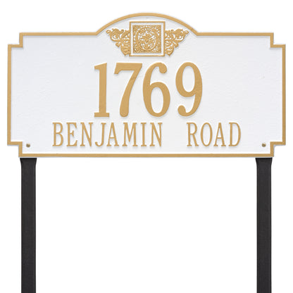 Monogram Estate Lawn Address Plaque - Two Line