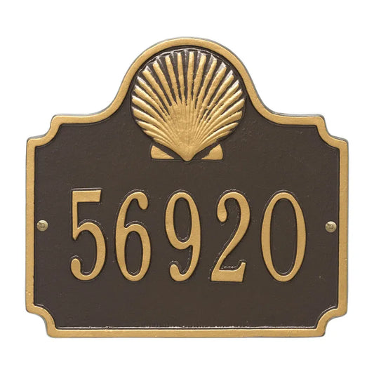 Whitehall Products Personalized Conch Address Plaque One Line Black/gold