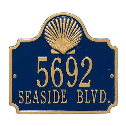 Whitehall Products Personalized Conch Address Plaque Two Lines Black/gold