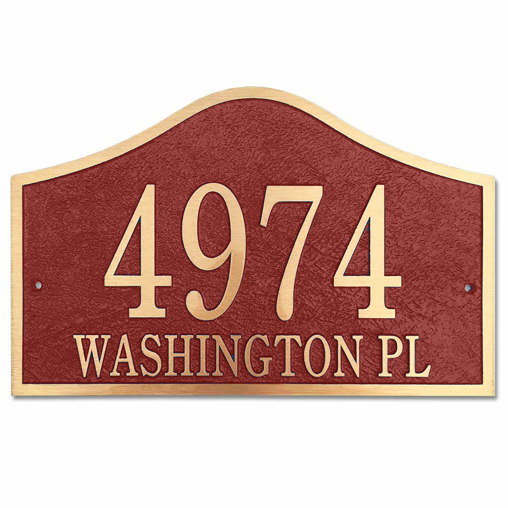 Cast Bronze Bell Arch Wall Address Plaque