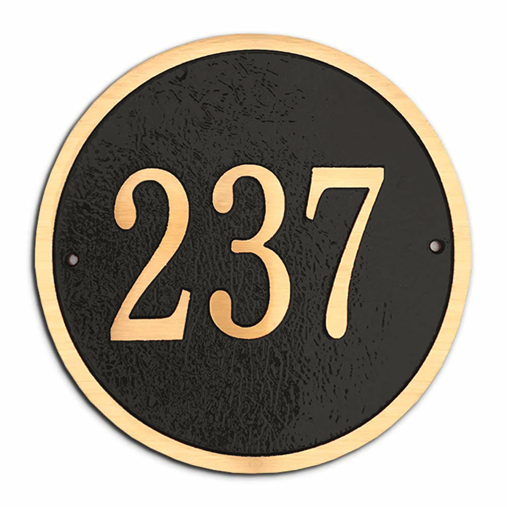 Cast Bronze Round Wall Address Plaque