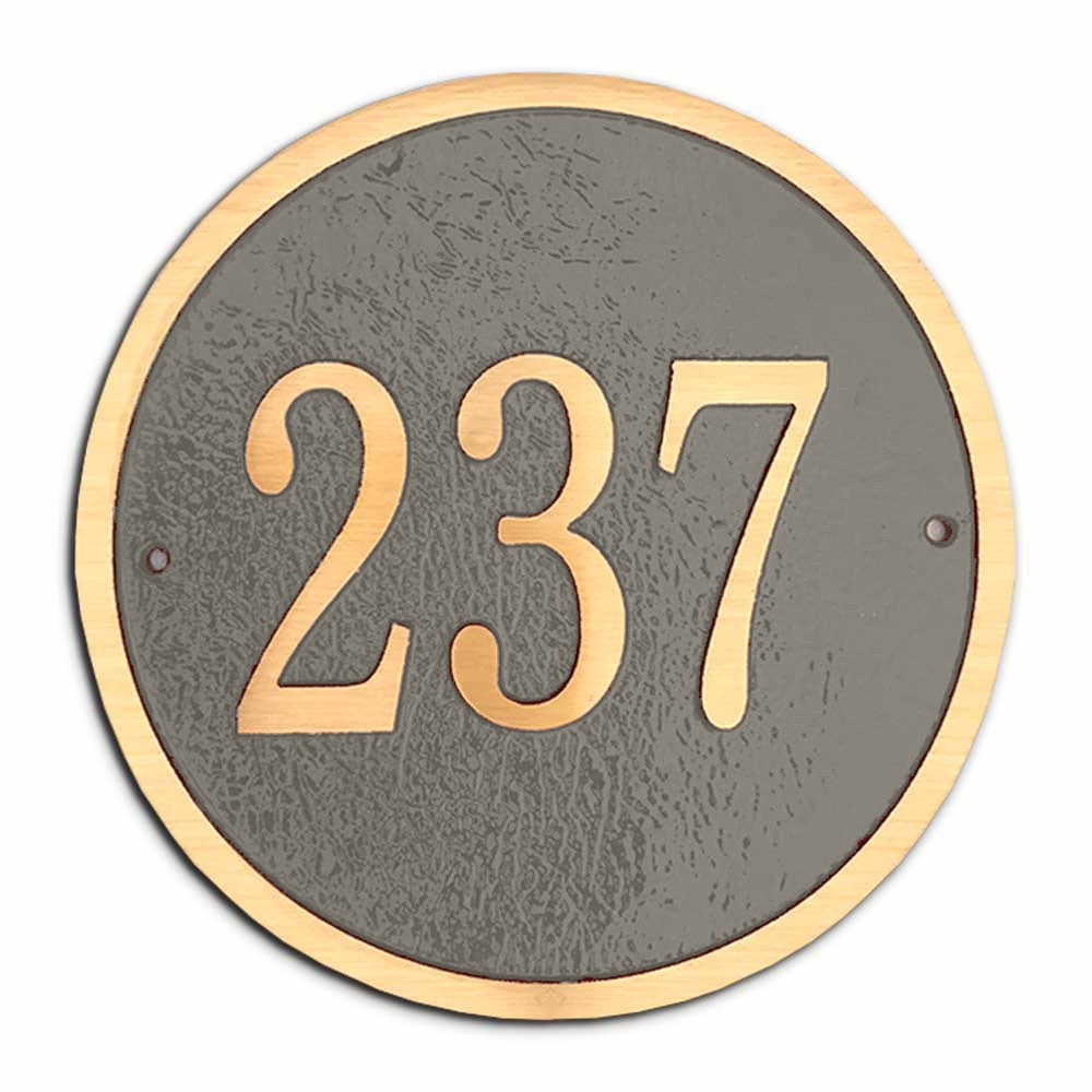 Cast Bronze Round Wall Address Plaque