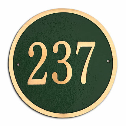 Cast Bronze Round Wall Address Plaque