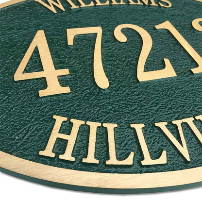 Cast Bronze Oval Wall Address Plaque