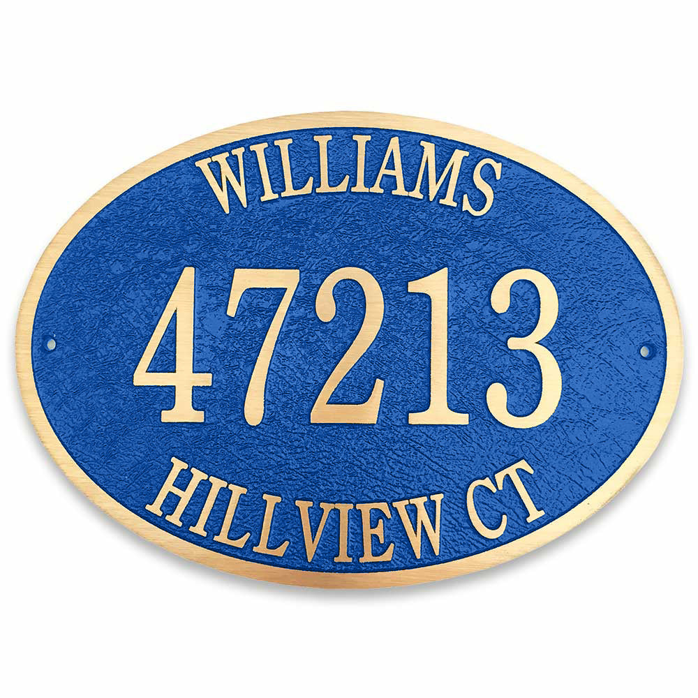 Cast Bronze Oval Wall Address Plaque