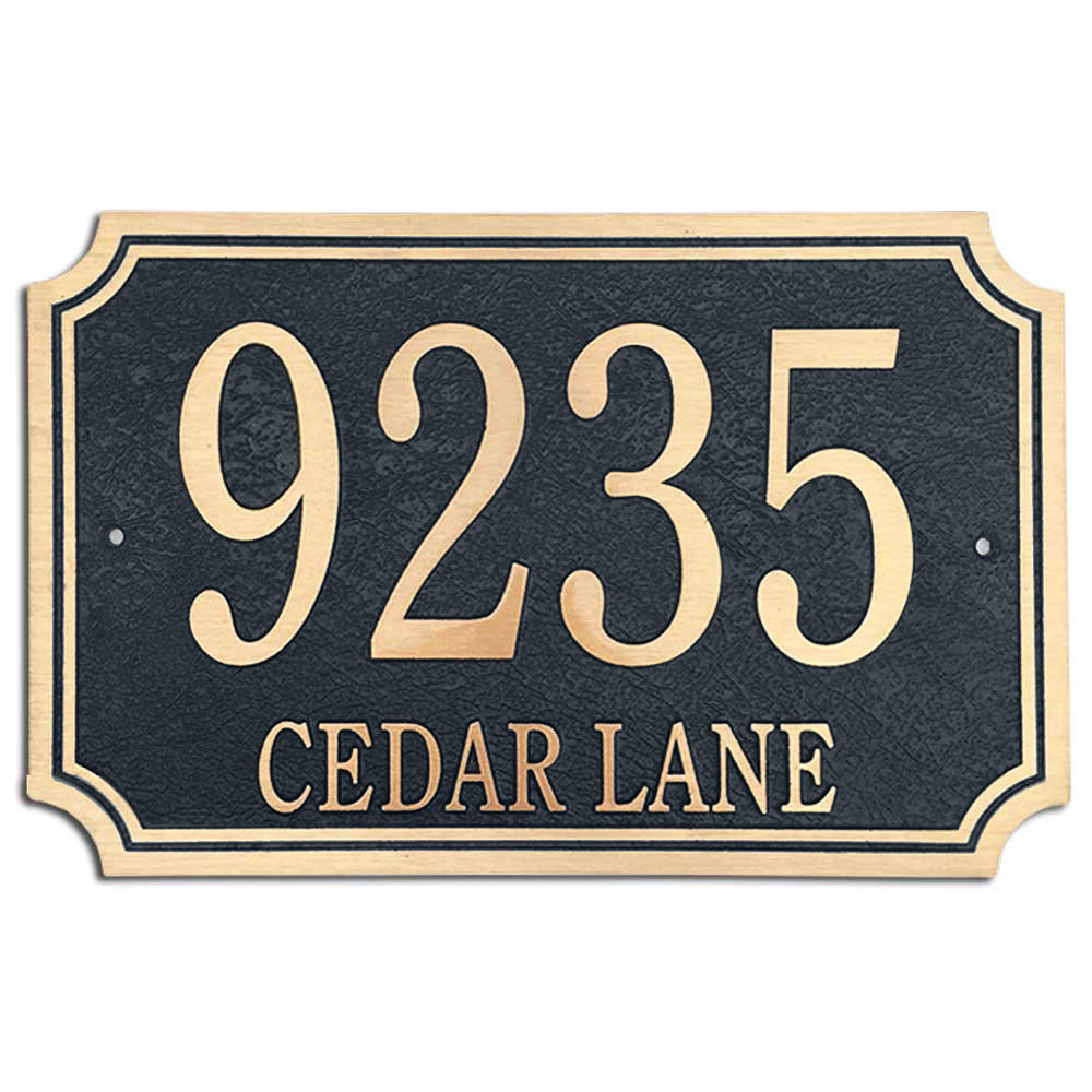 Cast Bronze Scalloped Rectangle Wall Address Plaque