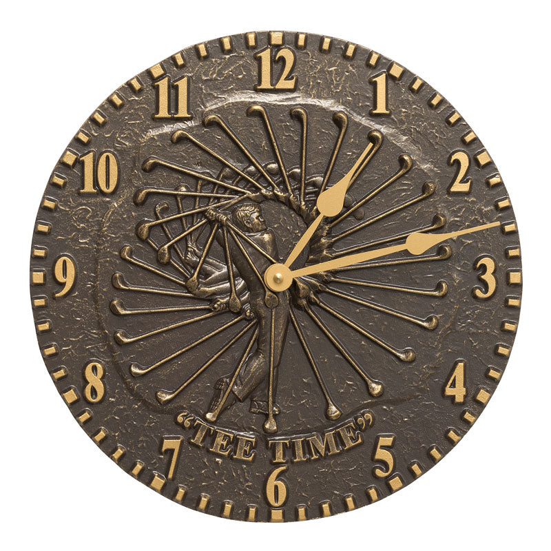 Whitehall Products Golfer 12 Wall Clock French Bronze