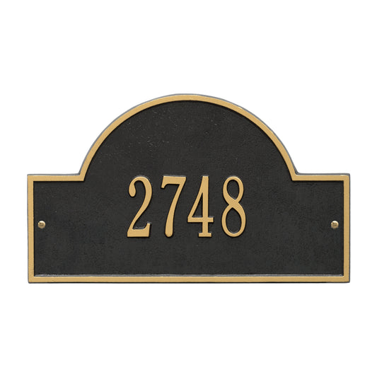 Whitehall Products Arch Marker Standard Wall Plaque One Line Black/gold