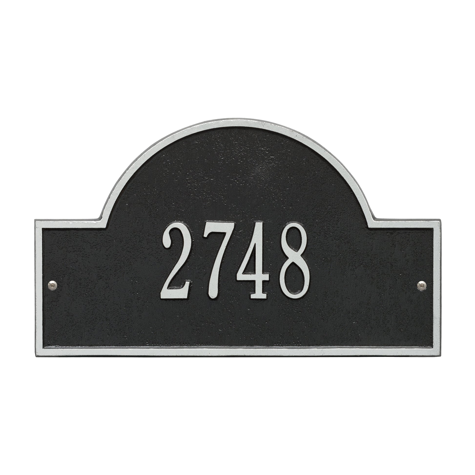 Whitehall Products Arch Marker Standard Wall Plaque One Line Black/white