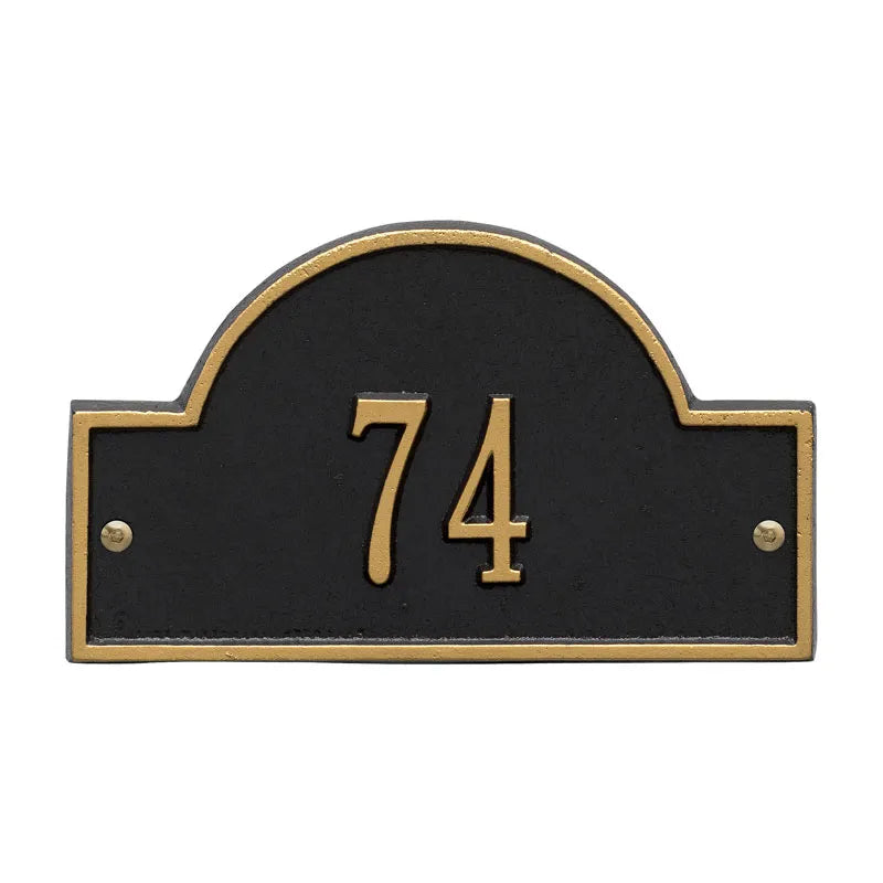 Whitehall Products Arch Marker Petite Wall Plaque One Line Black/white