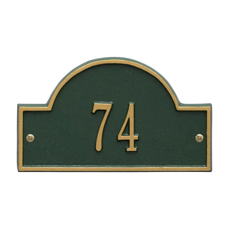 Whitehall Products Arch Marker Petite Wall Plaque One Line White/gold