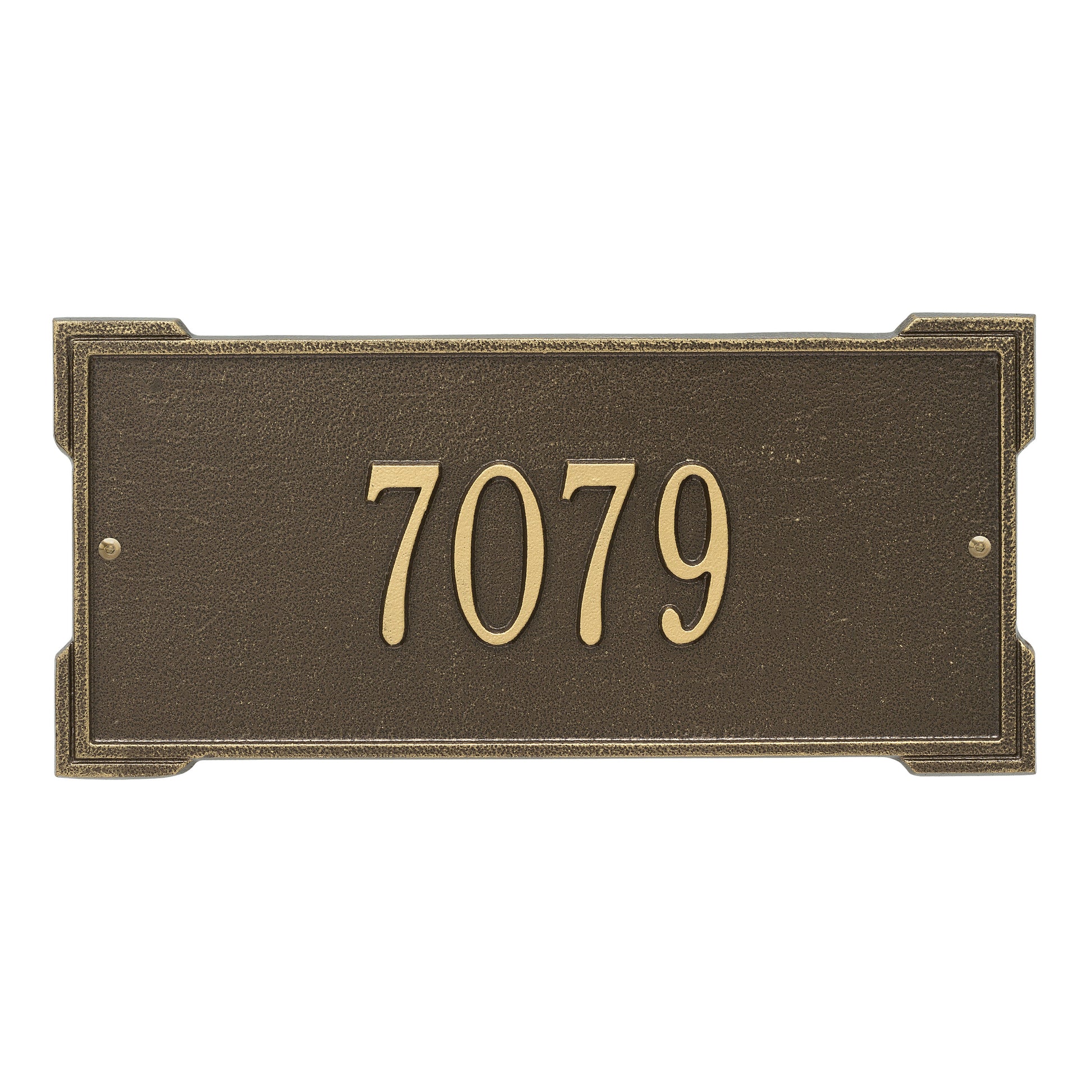 Whitehall Products Personalized Roanoke Standard Wall Plaque One Line Antique Brass