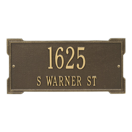 Whitehall Products Personalized Roanoke Standard Wall Plaque Two Line Antique Brass