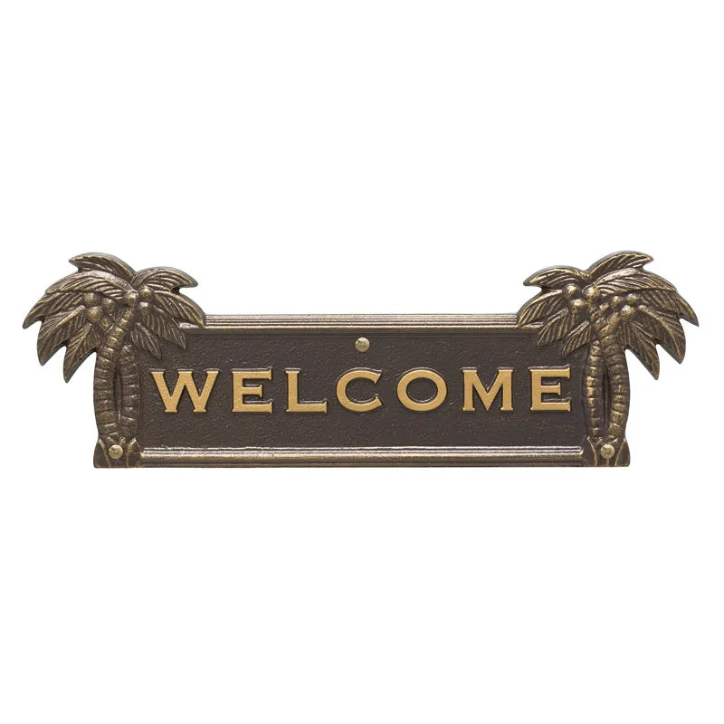 Whitehall Products Palm Tree Welcome Plaque 