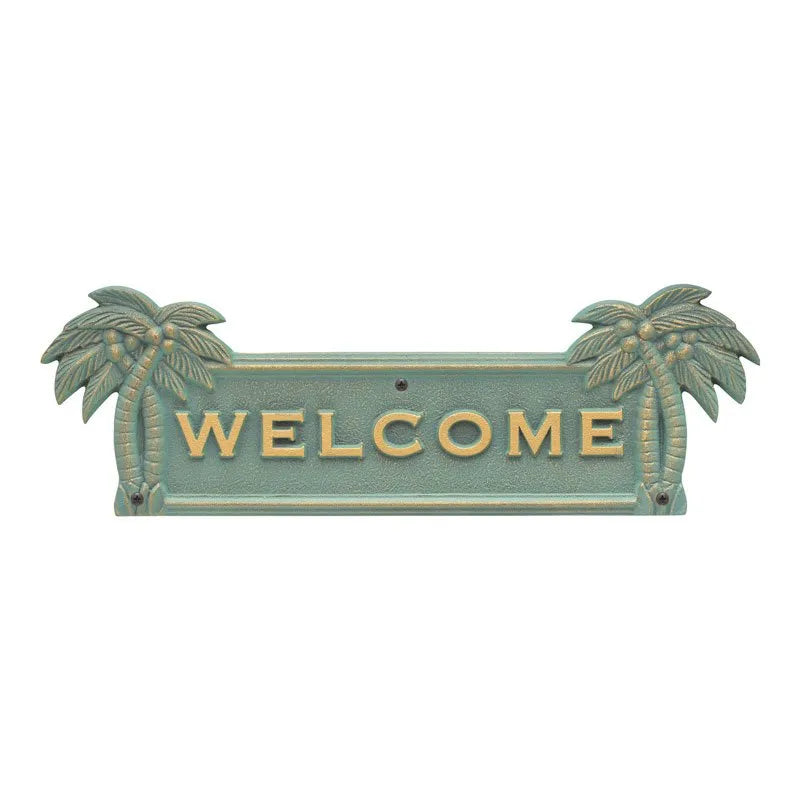 Whitehall Products Palm Tree Welcome Plaque Bronze/gold