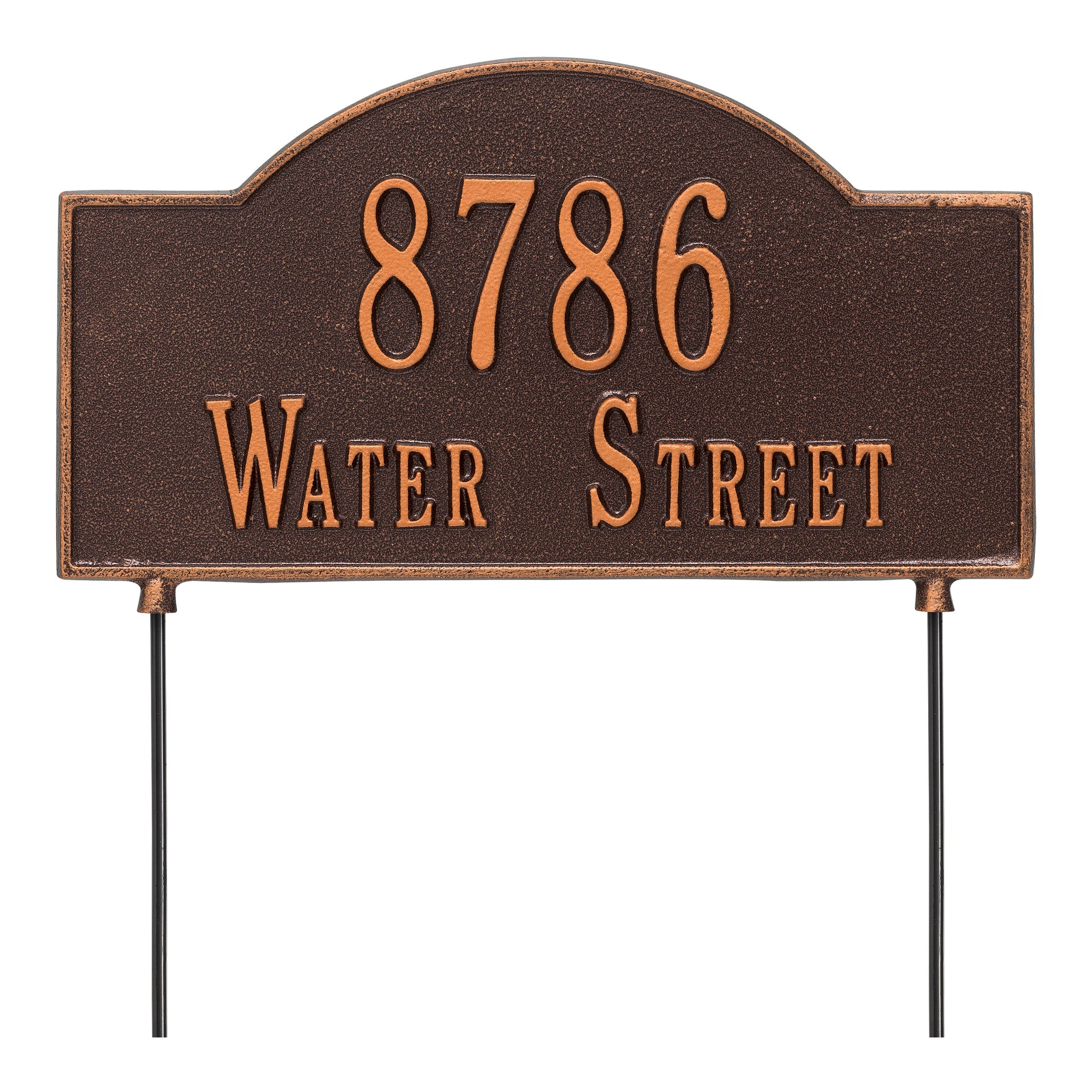 Whitehall Products Personalized 2 Sided Arch Standard Lawn Plaque Two Line Black/gold