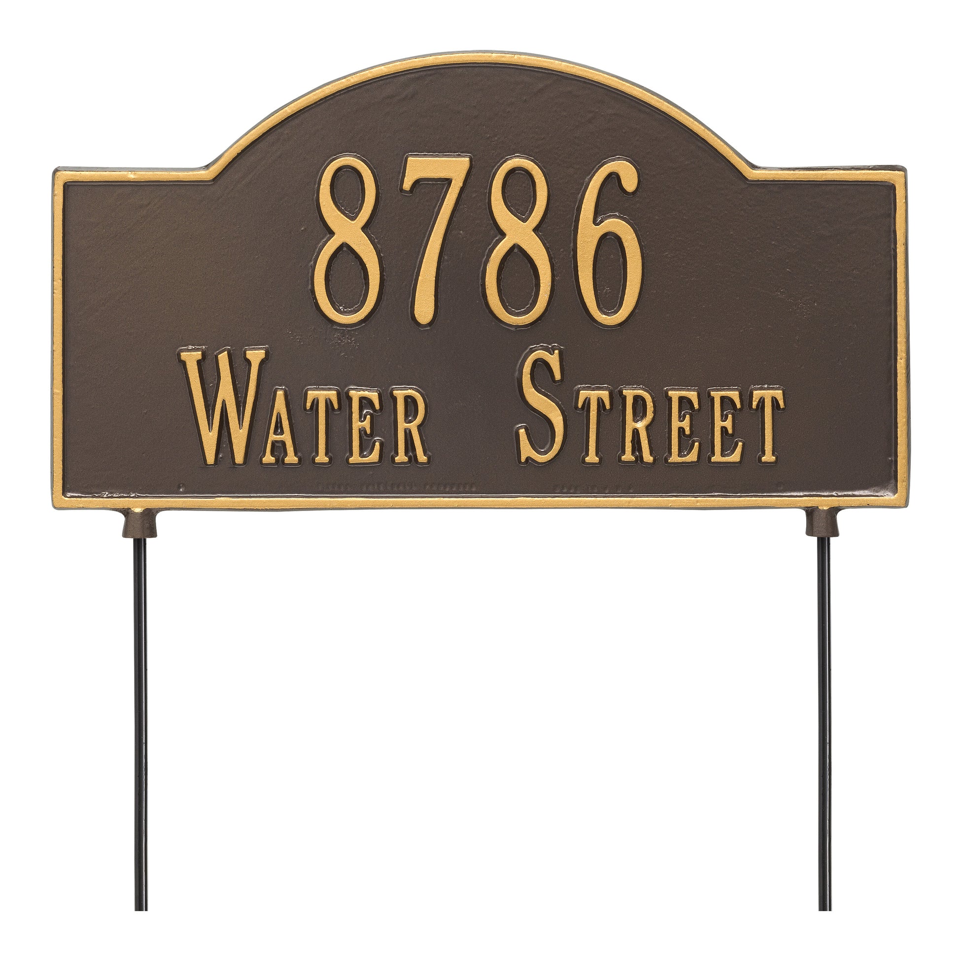 Whitehall Products Personalized 2 Sided Arch Standard Lawn Plaque Two Line Pewter/silver