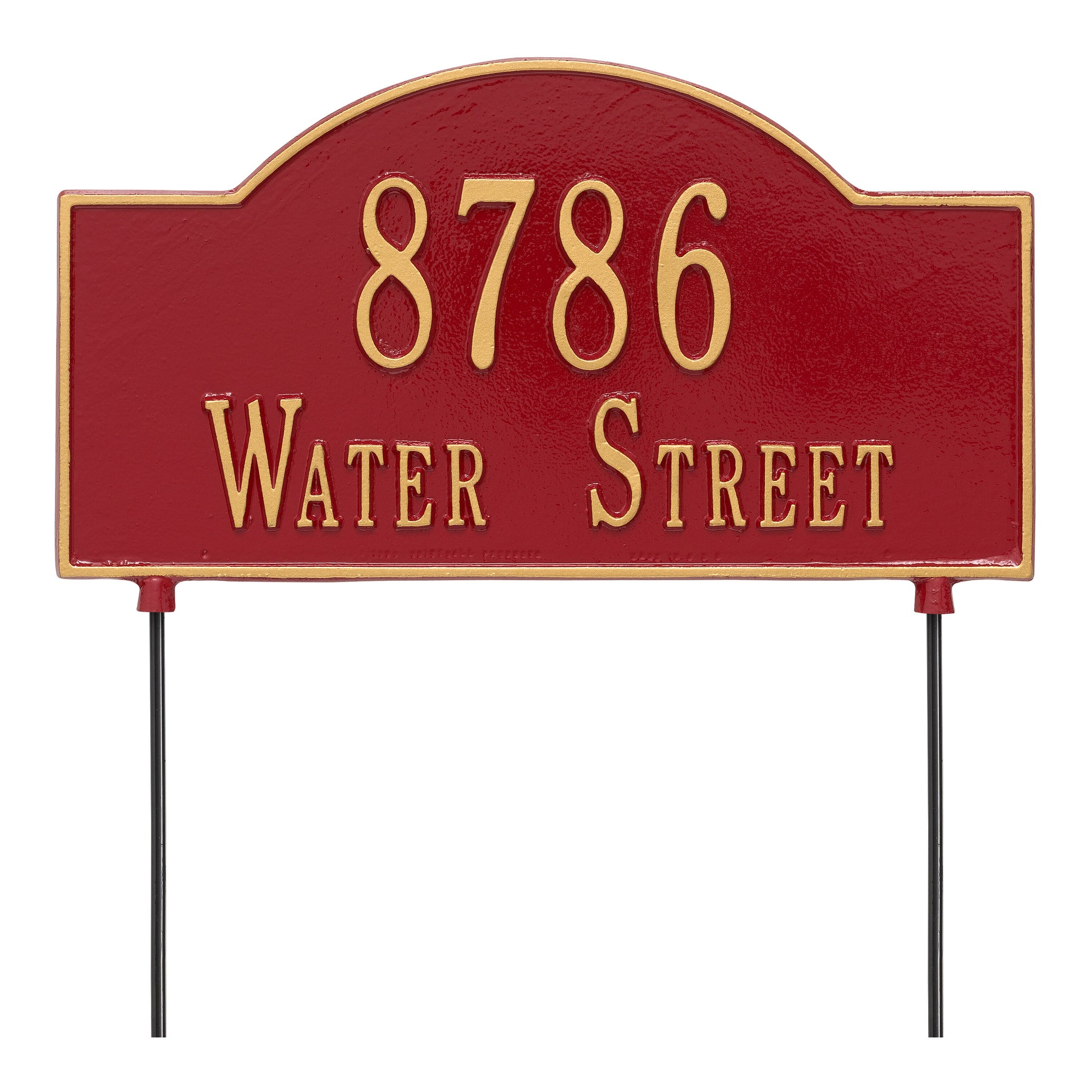 Whitehall Products Personalized 2 Sided Arch Standard Lawn Plaque Two Line White/gold