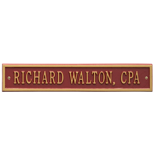 Whitehall Products Arch Extension Standard Wall Plaque One Line Black/gold