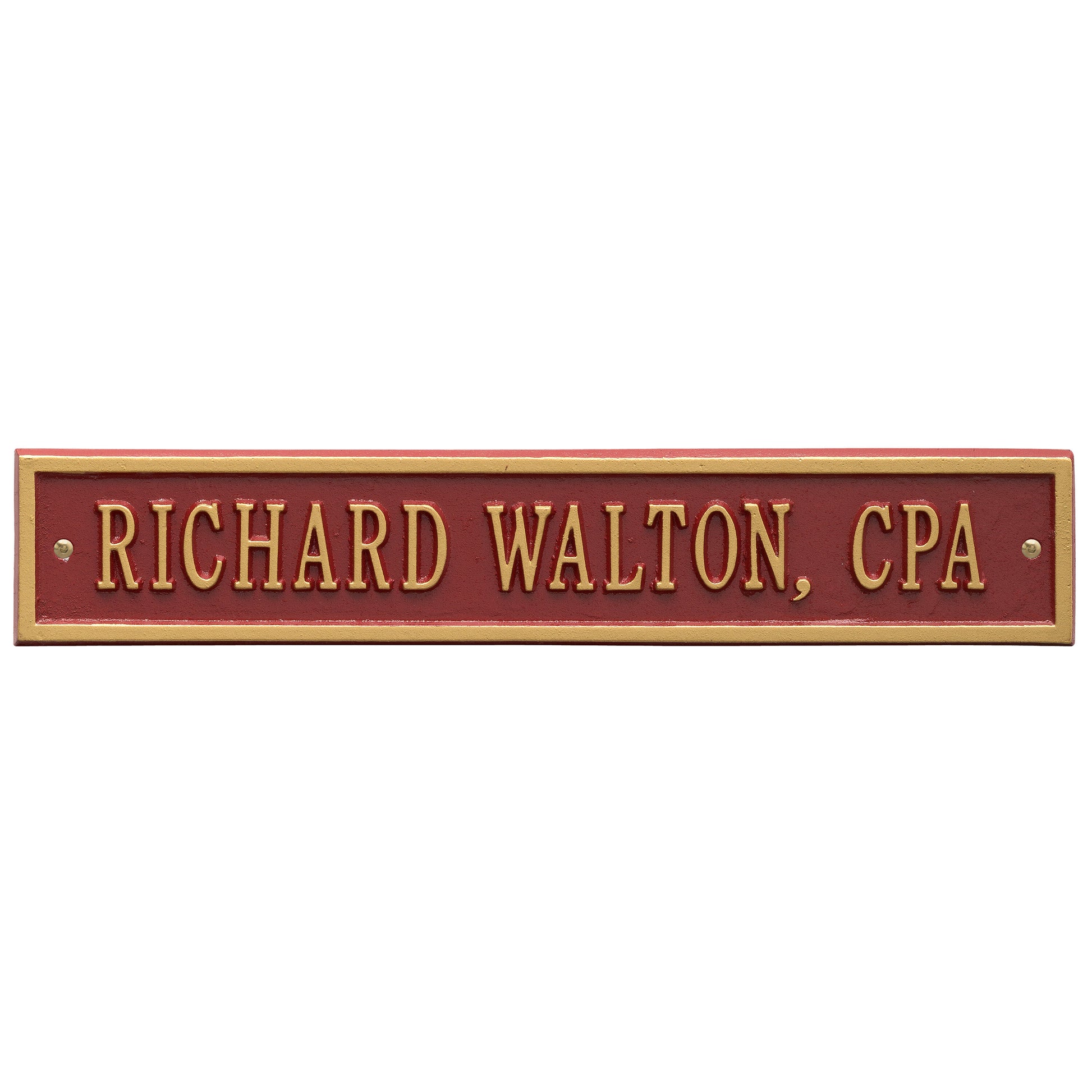 Whitehall Products Arch Extension Standard Wall Plaque One Line Black/gold
