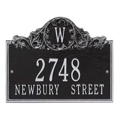 Whitehall Products Personalized Acanthus Monogram Wall Plaque Three Line Oil Rubbed Bronze