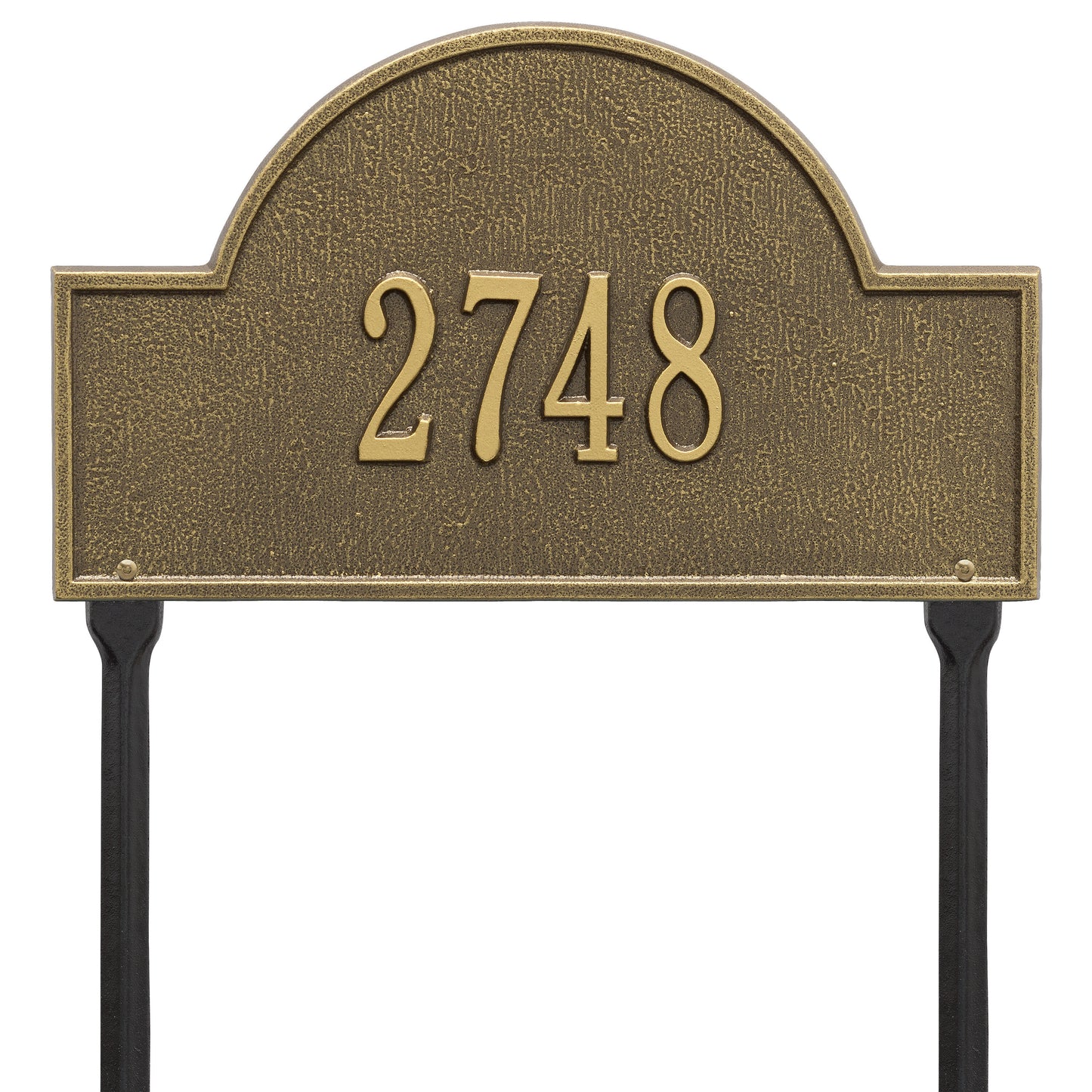 Whitehall Products Arch Marker Standard Lawn Plaque One Line Black/white