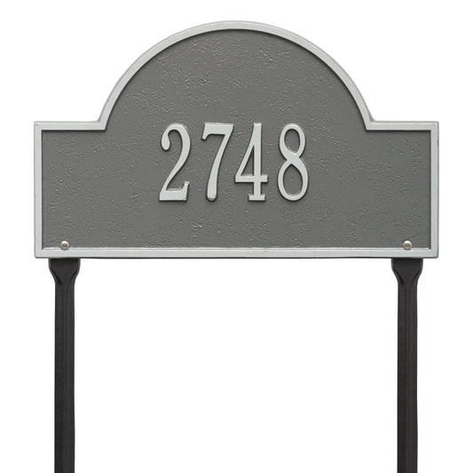 Whitehall Products Arch Marker Standard Lawn Plaque One Line Black/gold